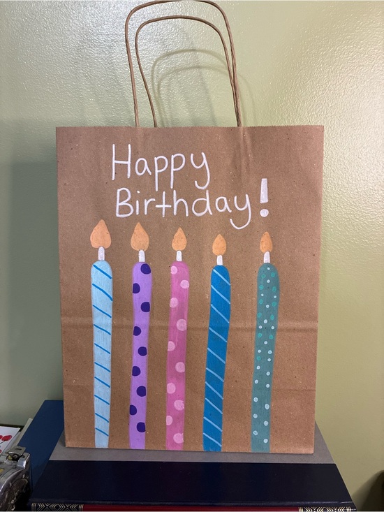 Hand Crafted Other - Hand-Painted Large Birthday Gift Bag